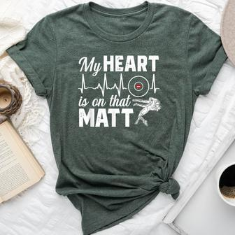 Heart Is On Matt Wrestling Mom Wrestler Parent Women Bella Canvas T-shirt | Mazezy