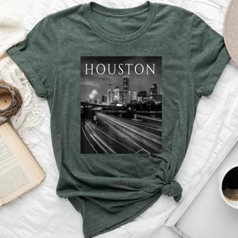 Houston Texas Downtown City Skyline Tx For Women Bella Canvas T-shirt | Mazezy