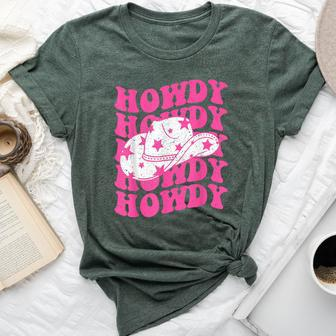 Howdy Southern Western Girl Country Rodeo Pink Cowgirl Retro Bella Canvas T-shirt | Mazezy