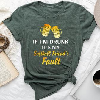If I'm Drunk It's My Softball Friend's Fault Beer Bella Canvas T-shirt | Mazezy
