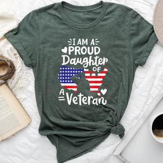 I'm A Proud Daughter Of A Veteran Father's Day Girls Bella Canvas T-shirt - Seseable