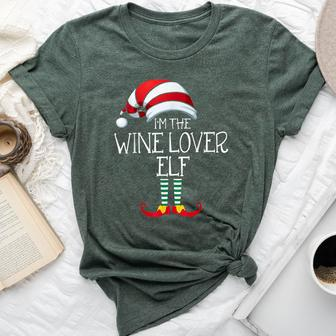 I'm The Wine Lover Elf Family Matching Christmas Group Bella Canvas T-shirt | Mazezy