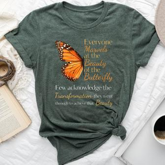 Inspirational Butterfly Transformation Quote Bella Canvas T-shirt | Mazezy DE