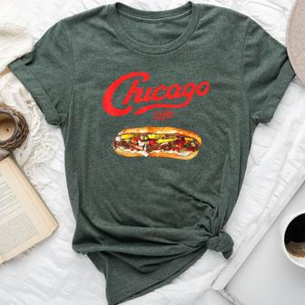 Italian Beef Sandwich Chicago Food Mens Bella Canvas T-shirt | Mazezy