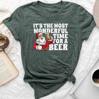 Its The Most Wonderful Time For A Beer Christmas In July Bella Canvas T-shirt - Thegiftio UK