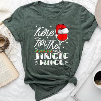 Here For The Jingle Juice Wine Lover Christmas Day Xmas Bella Canvas T-shirt | Mazezy