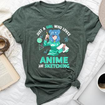 Just A Girl Who Loves Anime And Sketching Bella Canvas T-shirt | Mazezy