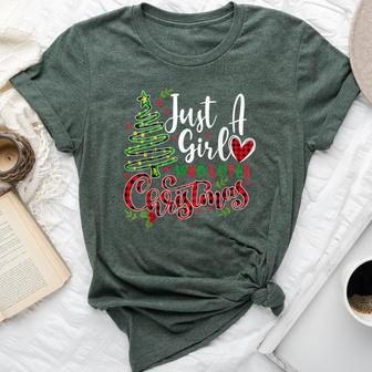 Just A Girl Who Loves Christmas A For Xmas Girls Bella Canvas T-shirt - Monsterry DE