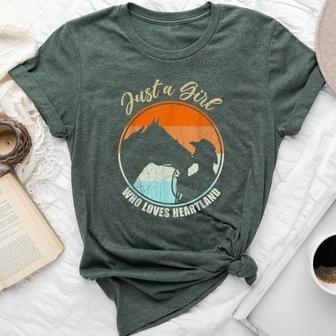 Just A Girl Who Loves Heartland Cowgirl Vintage Bella Canvas T-shirt - Thegiftio UK