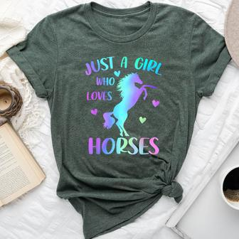 Just A Girl Who Loves Horses Bella Canvas T-shirt - Seseable