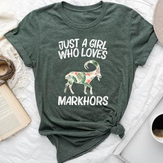 Just A Girl Who Loves Markhors For Goat Kid Ibex Bella Canvas T-shirt | Mazezy