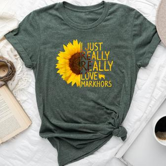 I Just Really Love Markhors Goat Sunflower Bella Canvas T-shirt | Mazezy