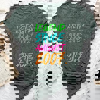 Legend Since August 2007 Boys Girls Bday 15Th Birthday Bella Canvas T-shirt | Mazezy