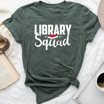 Library Squad Teacher Student Bookworm Book Lovers Librarian Bella Canvas T-shirt | Mazezy
