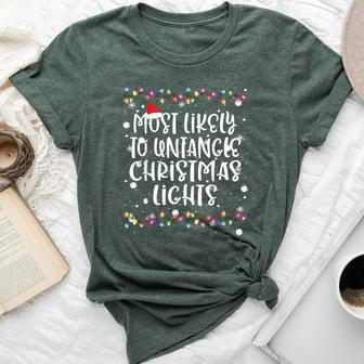 Most Likely To Untangle Christmas Lights Family Bella Canvas T-shirt - Seseable