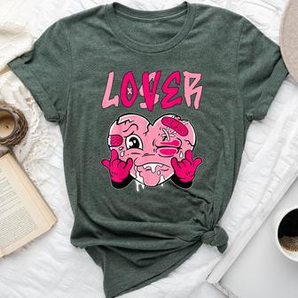 Loser Lover Drip Pink Heart Matching Outfit Women Bella Canvas T-shirt - Thegiftio UK