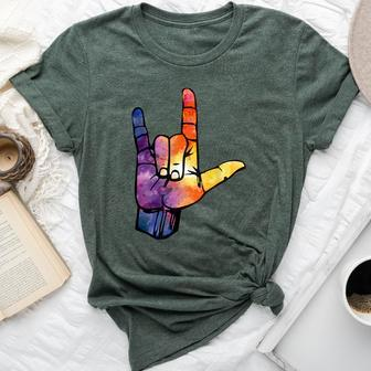 I Love You American Sign Language For Men Bella Canvas T-shirt | Mazezy