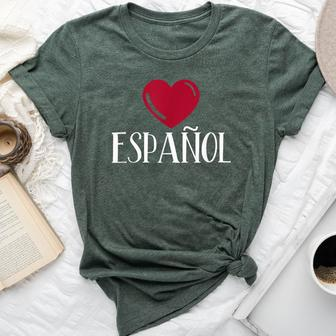 I Love Espanol Heart Spanish Language Teacher Or Student Bella Canvas T-shirt | Mazezy AU