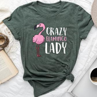 Love Flamingos Flamingo Girl Crazy Flamingo Lady Bella Canvas T-shirt | Mazezy