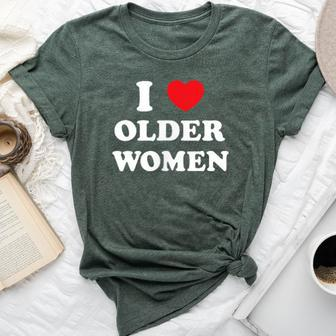 I Love Heart Older Women Bella Canvas T-shirt | Mazezy