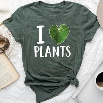 I Love Plants I Heart Plants Leaf Bella Canvas T-shirt | Mazezy