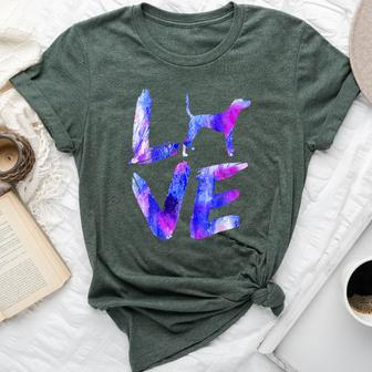 Love Treeing Tennessee Brindle Watercolor Blue Dog Mom Dad Bella Canvas T-shirt | Mazezy