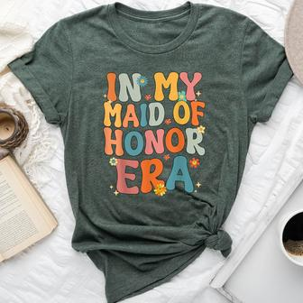 In My Maid Of Honor Era Groovy Moh Bridesmaid Bridal Shower Bella Canvas T-shirt - Monsterry AU