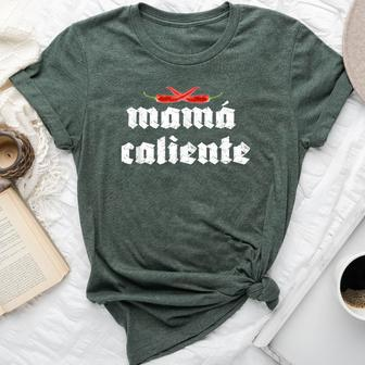 Mama Caliente Hot Mom Red Peppers Streetwear Fashion Baddie Bella Canvas T-shirt | Mazezy