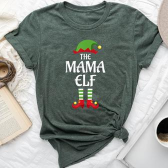 Mama Elf Family Matching Group Christmas Bella Canvas T-shirt | Mazezy
