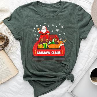 Mamaw Claus Red Truck Santa Reindeer Elf Christmas Bella Canvas T-shirt | Mazezy