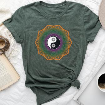 Mandala Yin And Yang Sanskrit Chinese Asian Harmony Bella Canvas T-shirt | Mazezy