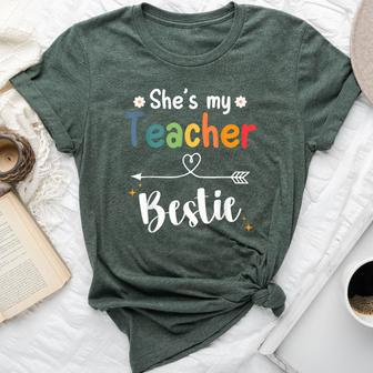 Matching Teachers Best Friend She's My Teacher Bestie Bella Canvas T-shirt | Mazezy