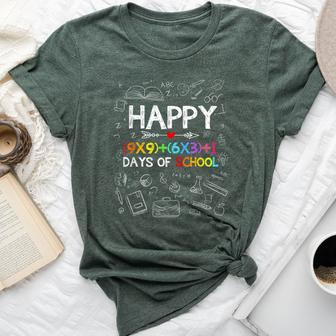 Math Formula 100 Days Of School Boys Girls Teacher Kid Bella Canvas T-shirt | Mazezy