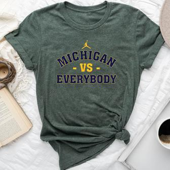 Michigan Vs Everyone Everybody Quotes Women Bella Canvas T-shirt | Mazezy