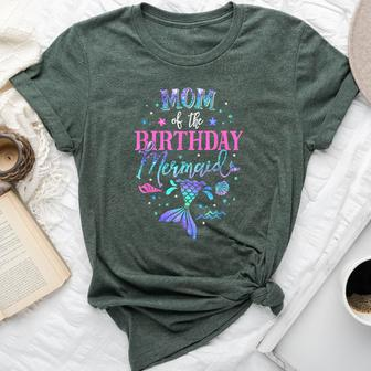 Mom Of The Birthday Mermaid Party Matching Family Mommy Bella Canvas T-shirt | Mazezy