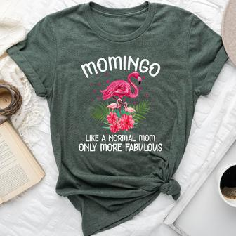 Momingo Like A Normal Mom Flamingo Lover Mother's Day Bella Canvas T-shirt | Mazezy