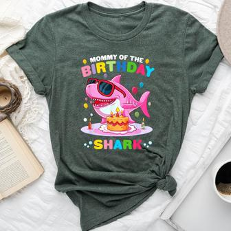 Mommy Of The Shark Birthday Mom Matching Family Bella Canvas T-shirt | Mazezy