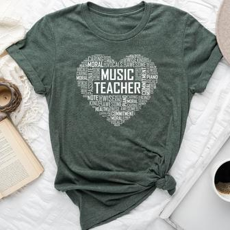 Music Teacher Heart Appreciation Musical Choir Director Bella Canvas T-shirt | Mazezy