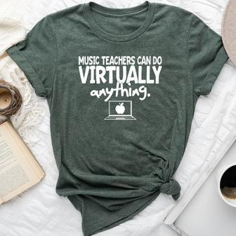 Music Teacher Virtual Band Chorus Strings Teachers Cute Bella Canvas T-shirt | Mazezy