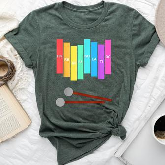 Music Xylophone Vintage Percussion Instrument Rainbow Colour Bella Canvas T-shirt | Mazezy