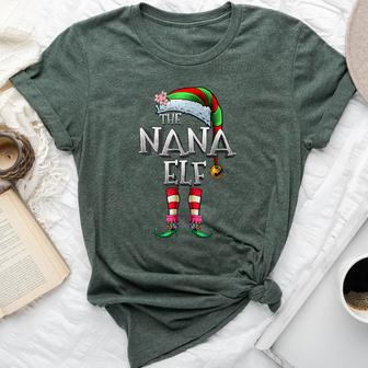 The Nana Elf Matching Family Christmas Grandma Bella Canvas T-shirt - Seseable