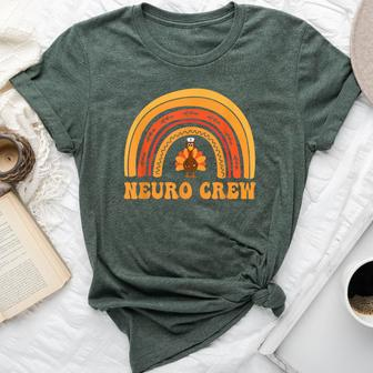 Neuro Crew Rainbow Turkey Nurse Thanksgiving Nursing Bella Canvas T-shirt - Seseable