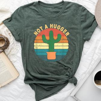Nota Hugger Vintage Cactus Cacti Privacy Lover Quote Bella Canvas T-shirt | Mazezy