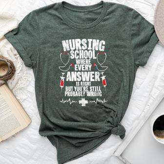 Nursing School Hospital Nurse Student Bella Canvas T-shirt | Mazezy