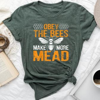 Obey The Bees Make More Mead Meadmaking Homebrew Brewer Bella Canvas T-shirt | Mazezy DE
