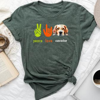 Peace Love Cavador Dog My Dogs Are My Cardio Bella Canvas T-shirt | Mazezy