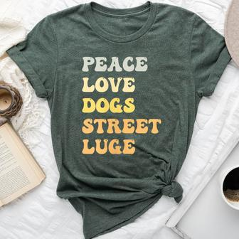 Peace Love Dogs Street Luge Retro Bella Canvas T-shirt | Mazezy