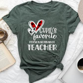 Personal Finance Teacher Valentine's Day Bella Canvas T-shirt | Mazezy