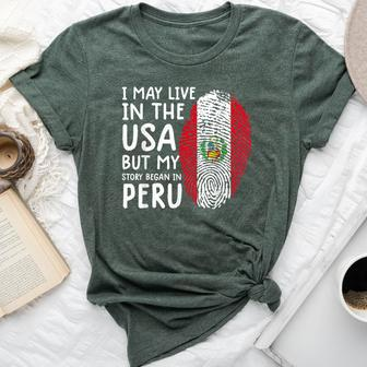 Peru Flag Peruvian For Peru Men Bella Canvas T-shirt | Mazezy