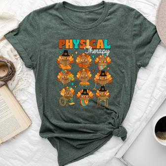 Physical Therapy Turkey Autumn Fall Vibes Thanksgiving Bella Canvas T-shirt | Mazezy